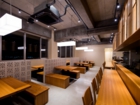 LSD design co., ltd.Yushinmi,2014,izakaya,Okinawa, Japan,Interior design,ornamental block, Okinawan Food, concrete floor ,simple, partitionwood, counter